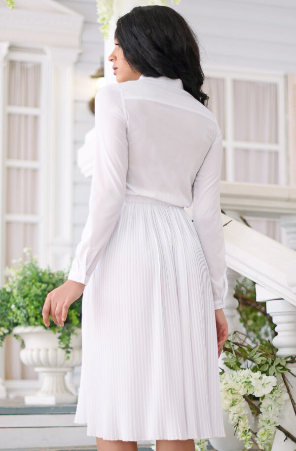 Літня сукня-міді плісе біла | 70402