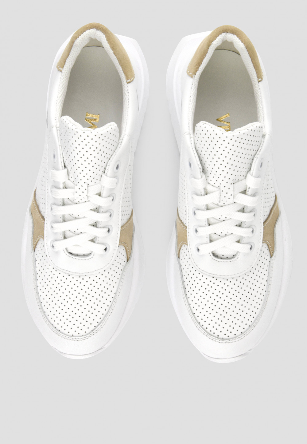 Кросівки білі з бежевими вставками | 69785 Кросівки білі з бежевими вставками | 69785