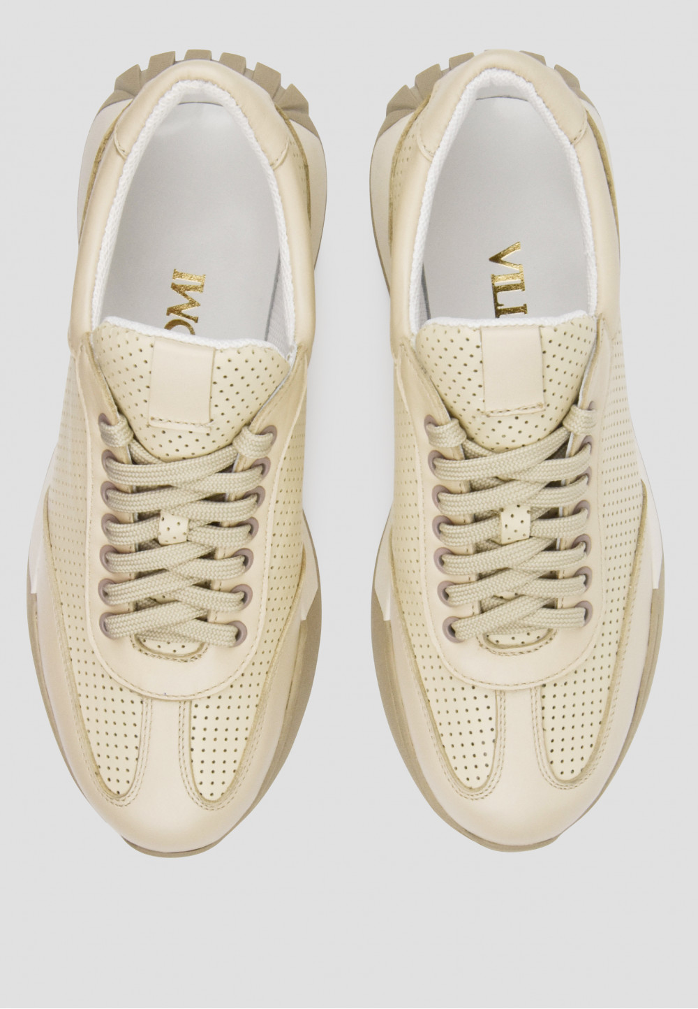 Кросівки бежеві шкіряні з перфорацією | 69748