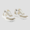 Кросівки шкіряні біло-бежеві з перфорацією | 69759