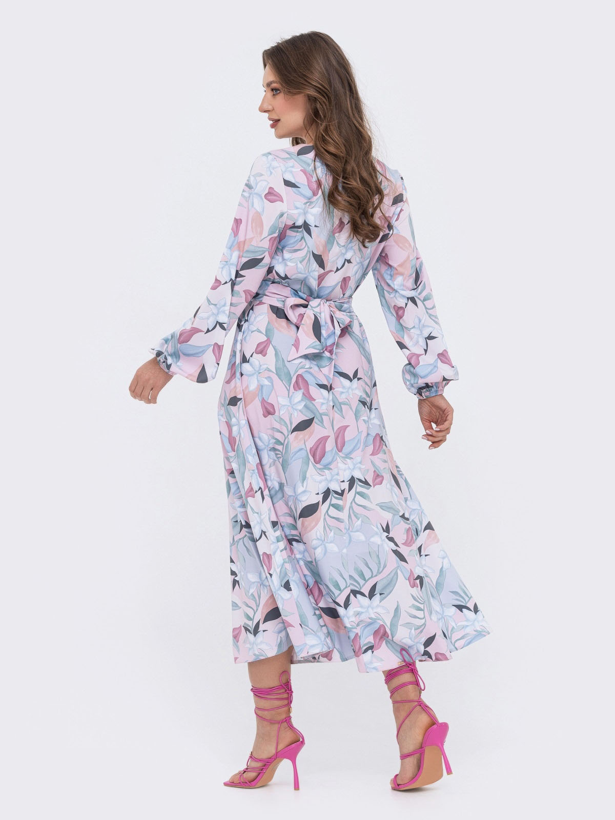 Принтоване плаття пудрове з софту | 70037 Принтоване плаття пудрове з софту | 70037