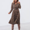 Плаття бежеве зі спідницею-плісе в принт | 71576 Плаття бежеве зі спідницею-плісе в принт | 71576