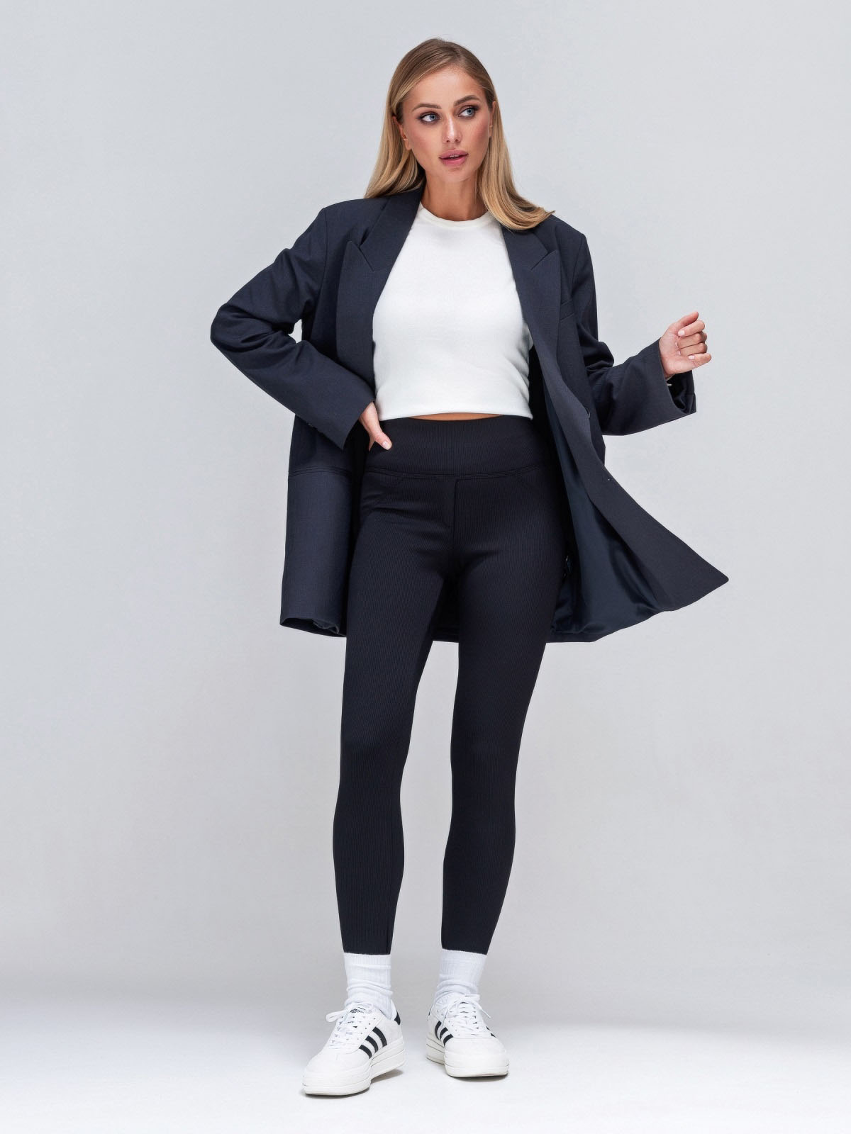 Утеплені лосини з начосом чорні | 72458