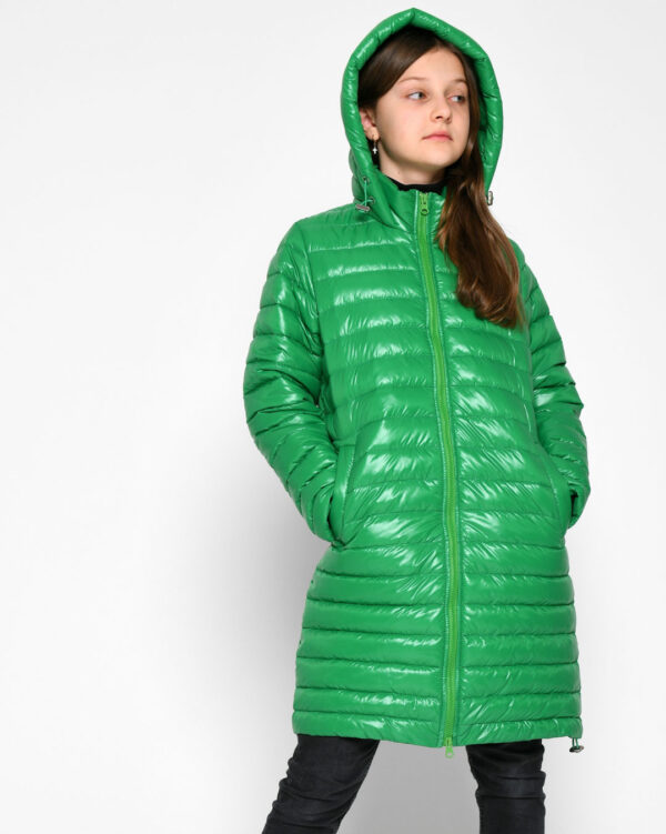 Дитяча демісезонна куртка стьобана зелена | 71935