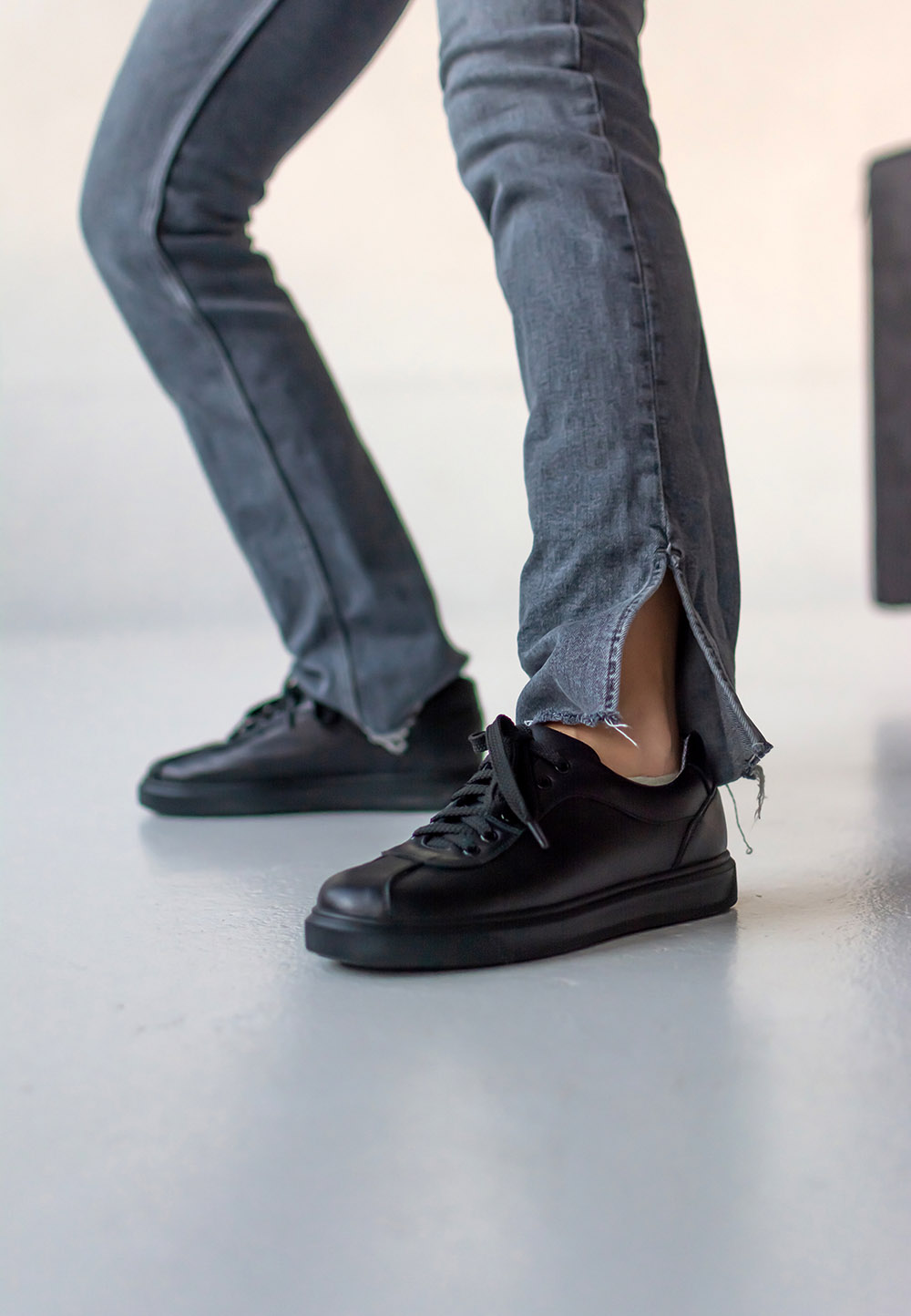 Класичні шкіряні кеди чорні | 71438 Класичні шкіряні кеди чорні | 71438