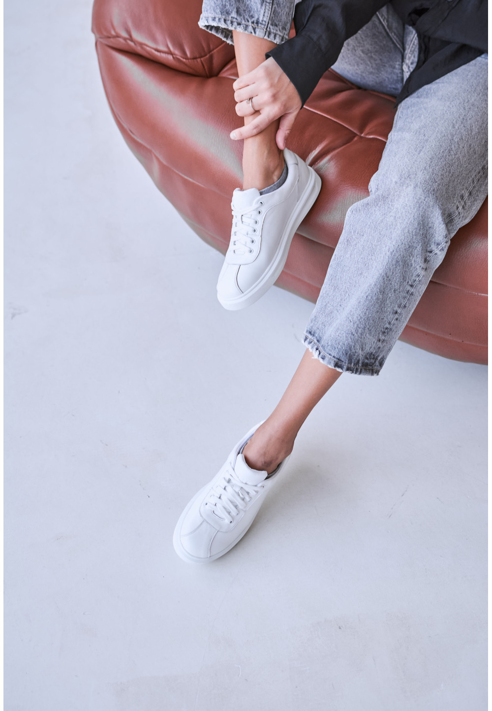 Класичні шкіряні кеди білі | 71463 Класичні шкіряні кеди білі | 71463