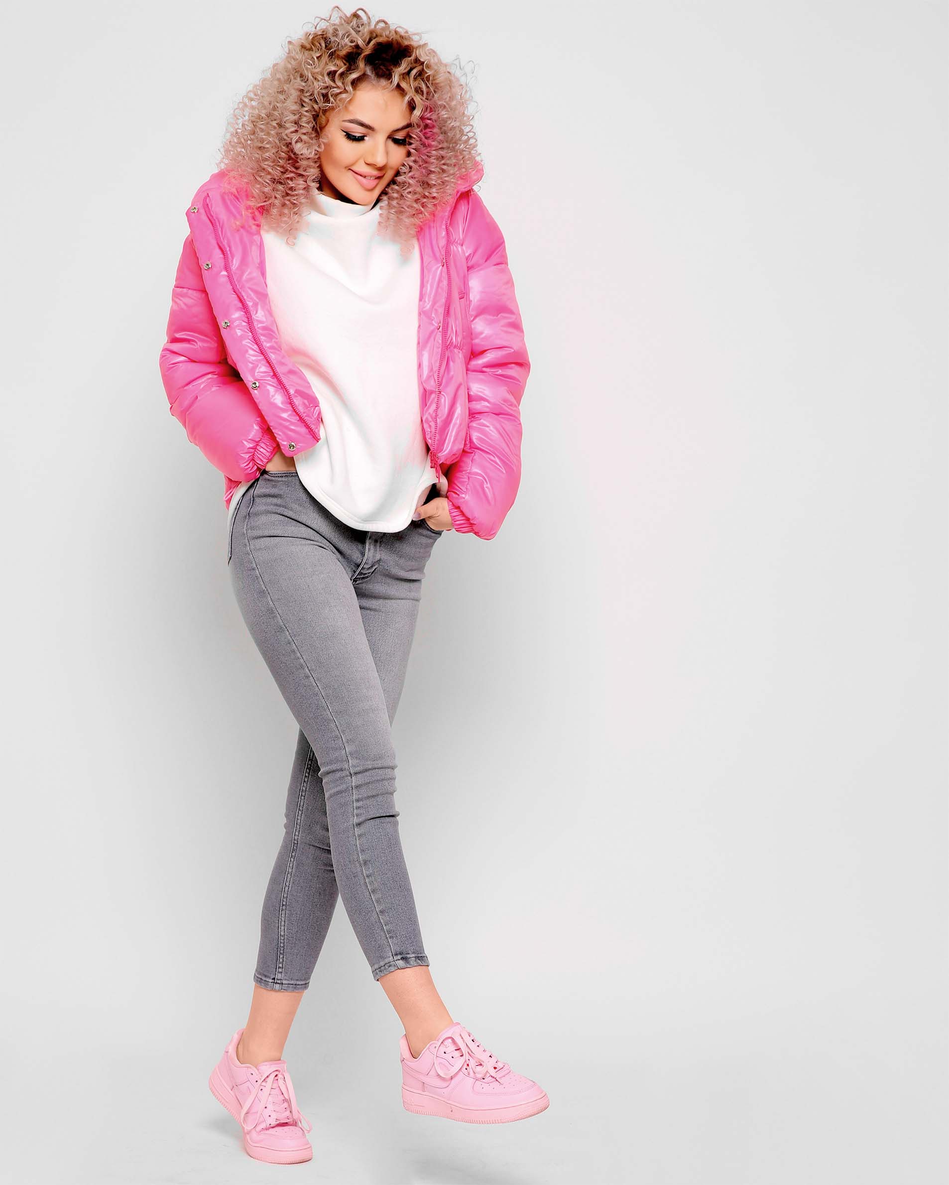 Куртка демісезонна коротка малинова | 71796