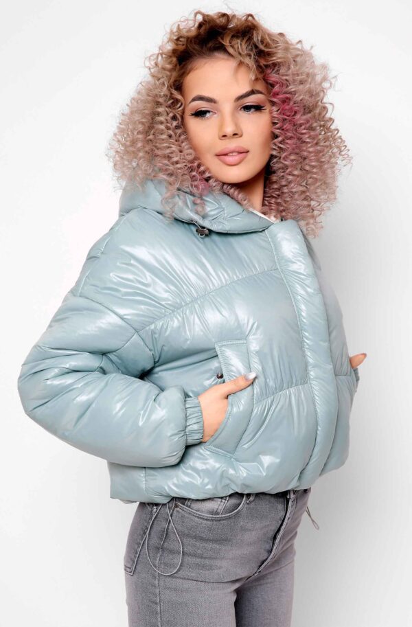 Жіноча куртка демісезонна коротка м'ятна | 71786