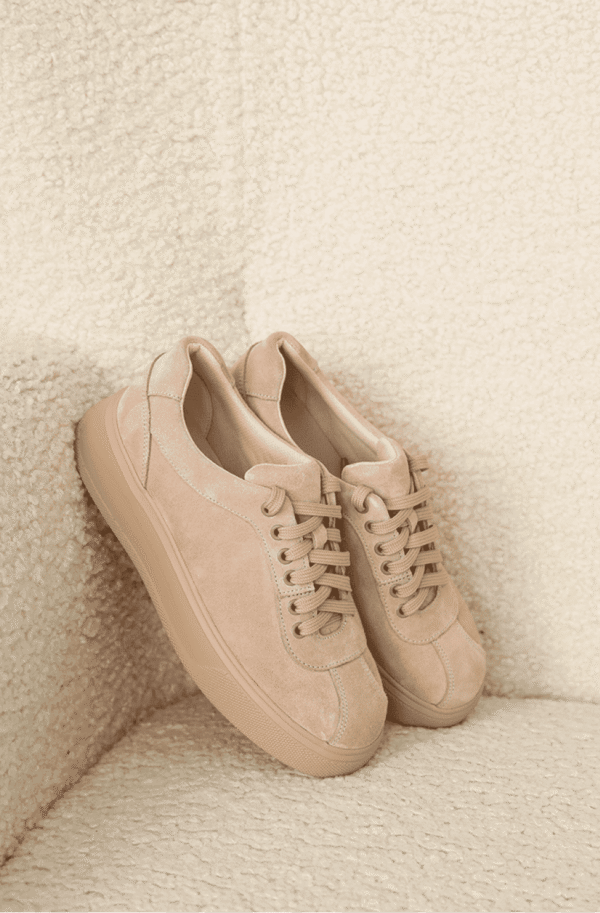 Кеди замшеві бежево-рожеві | 71450