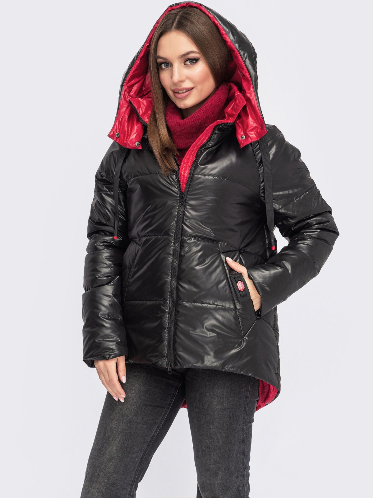 Демісезонна куртка чорна з каптуром | 70932 Демісезонна куртка чорна з каптуром | 70932