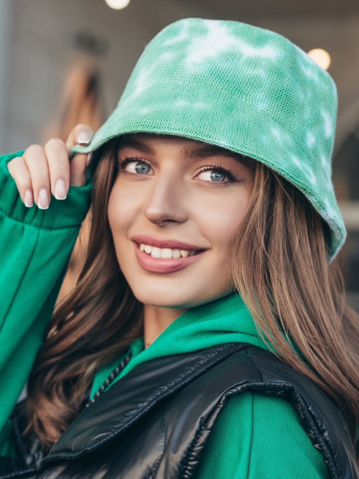 Демісезонна панама зелена на флісі | 71829