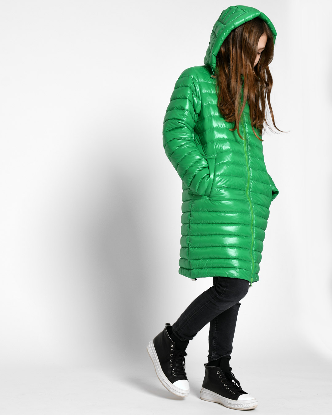 Дитяча демісезонна куртка стьобана зелена | 71935 Дитяча демісезонна куртка стьобана зелена | 71935