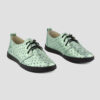 Шкіряні мокасини світло-зелені з перфорацією | 71514