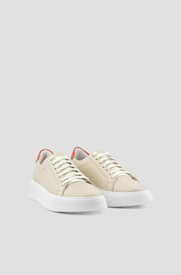 Кеди жіночі бежеві зі шкіри флотар | 71425