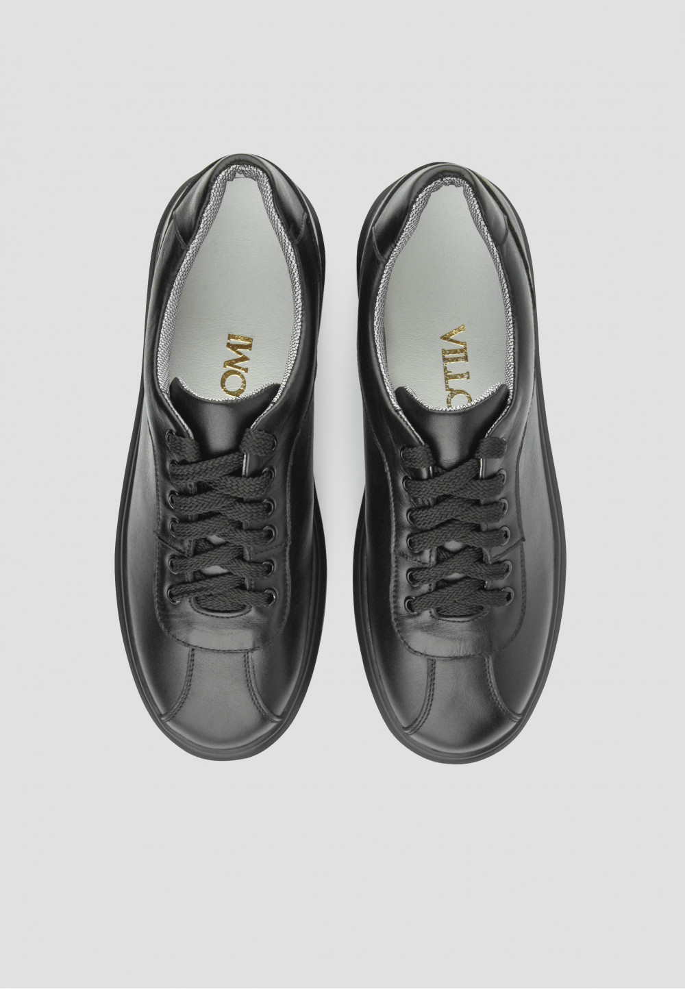 Класичні шкіряні кеди чорні | 71438 Класичні шкіряні кеди чорні | 71438