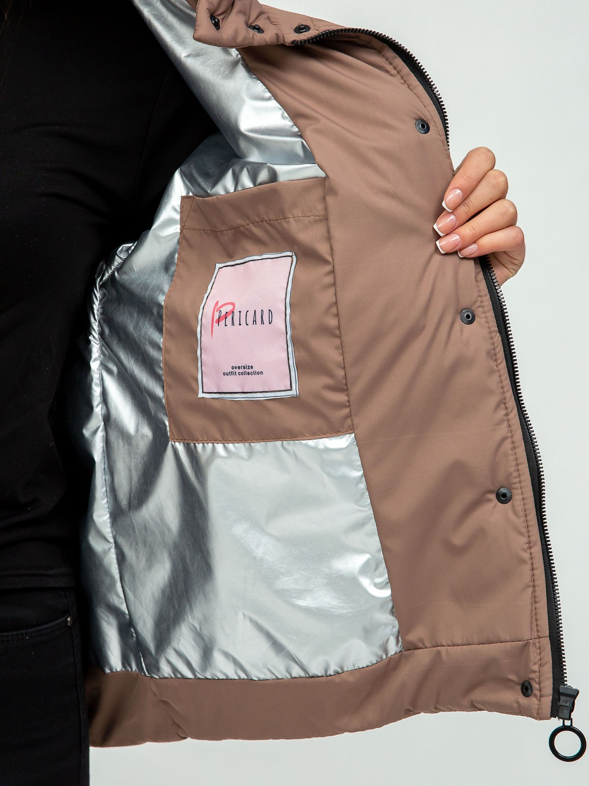 Демісезонна куртка бежева з екошкіри | 72412 Демісезонна куртка бежева з екошкіри | 72412