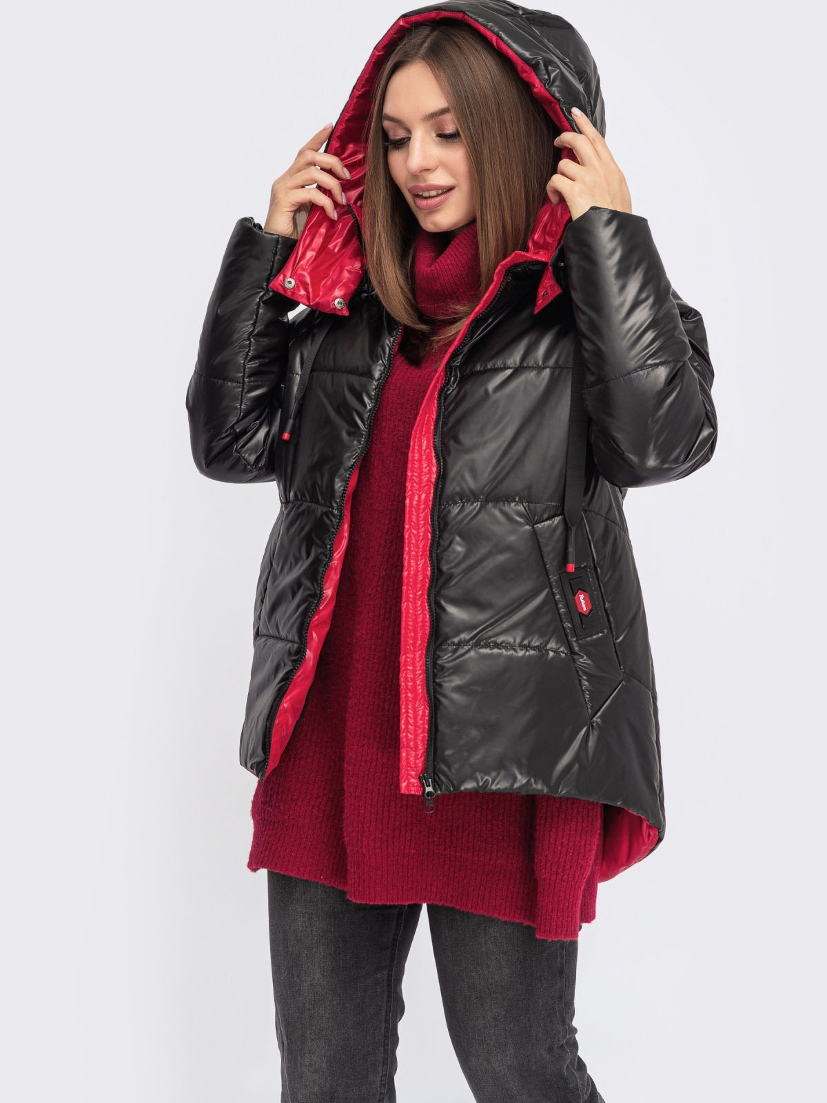 Демісезонна куртка чорна з каптуром | 70932 Демісезонна куртка чорна з каптуром | 70932