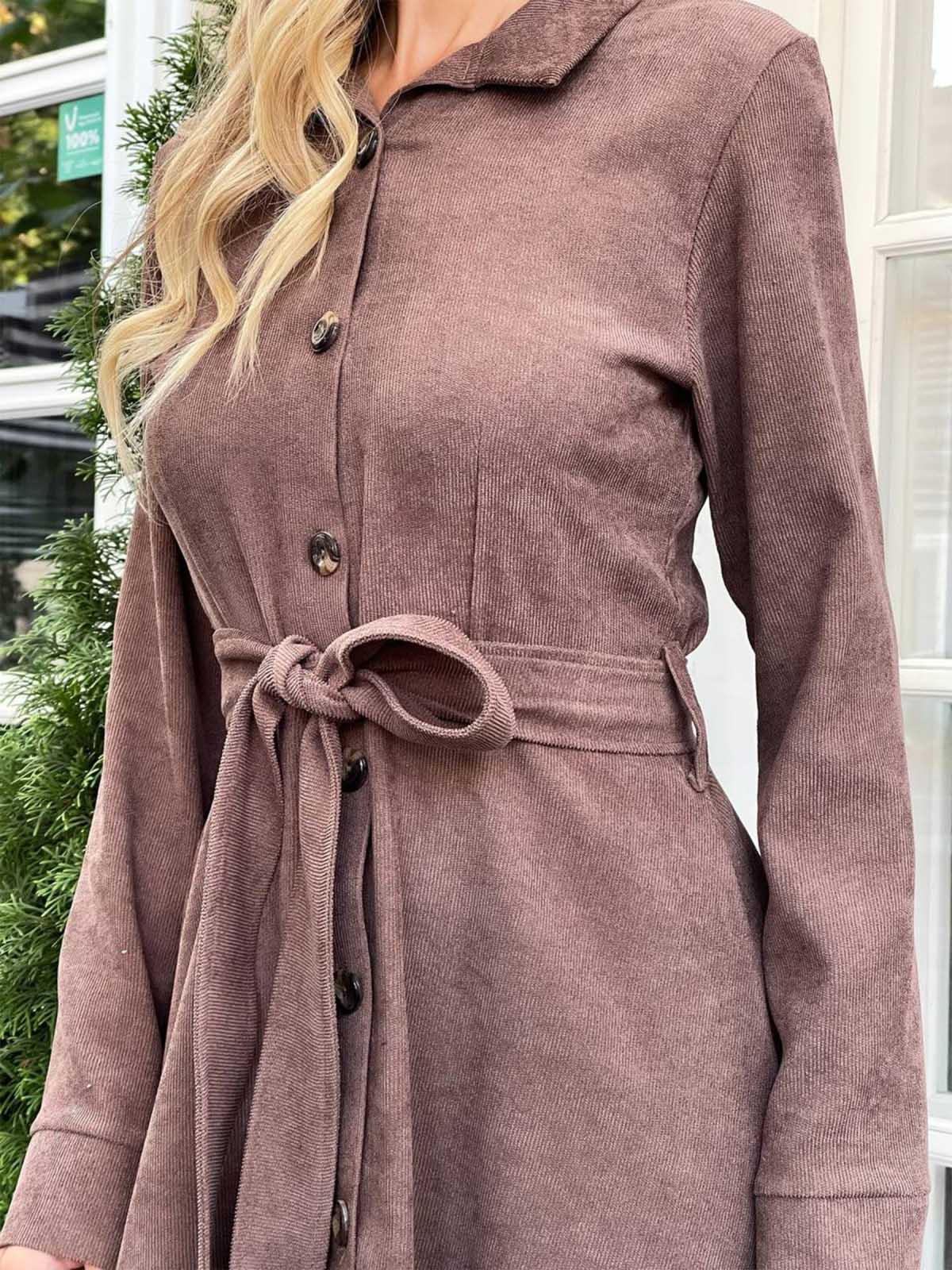 Вельветова сукня-сорочка коричнева | 72080 Вельветова сукня-сорочка коричнева | 72080