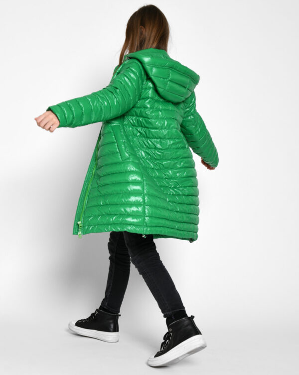 Дитяча демісезонна куртка стьобана зелена | 71935