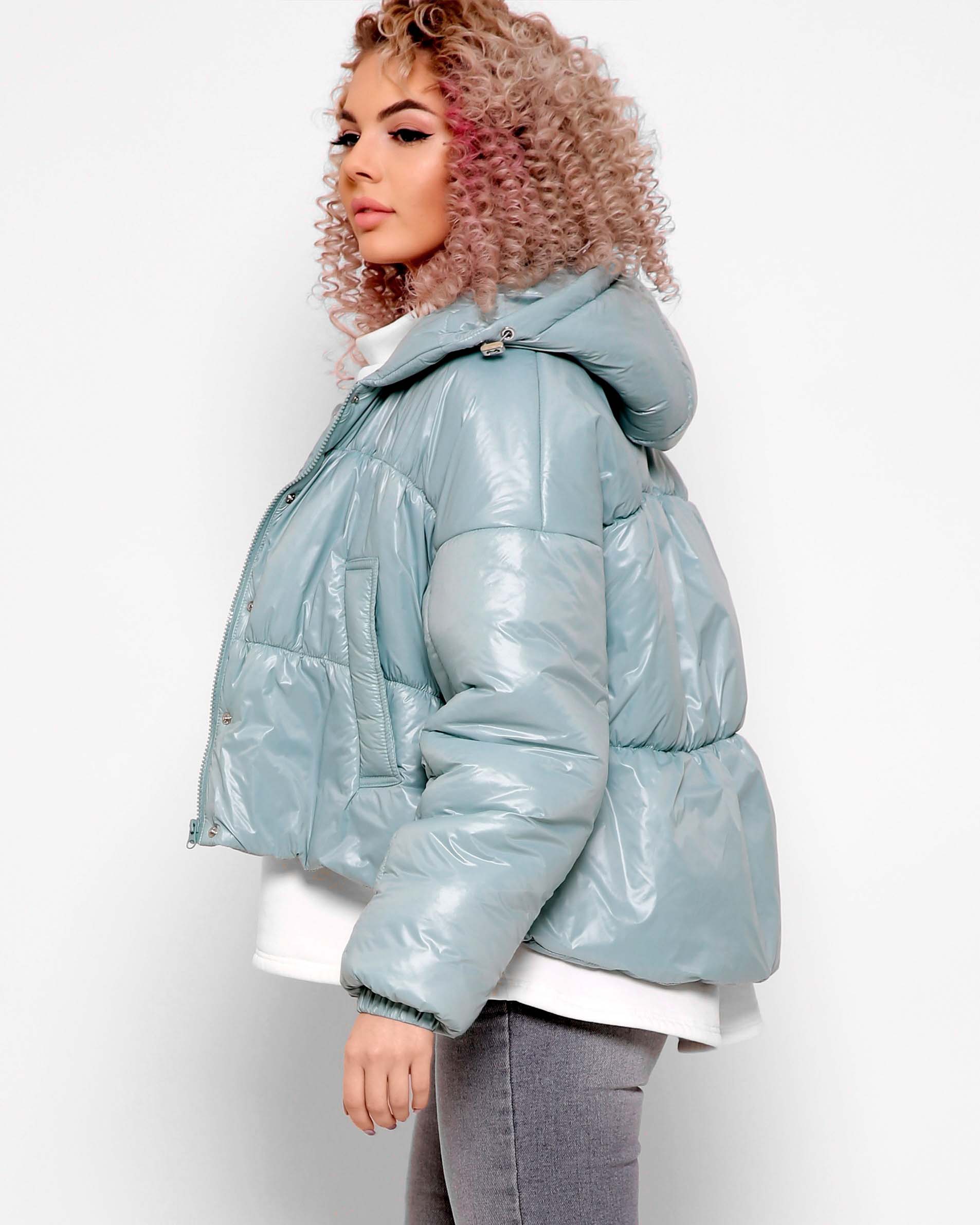 Жіноча куртка демісезонна коротка м'ятна | 71786 Жіноча куртка демісезонна коротка м'ятна | 71786