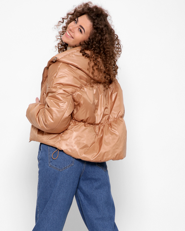 Куртка демісезонна коротка темно-бежева | 71764 Куртка демісезонна коротка темно-бежева | 71764