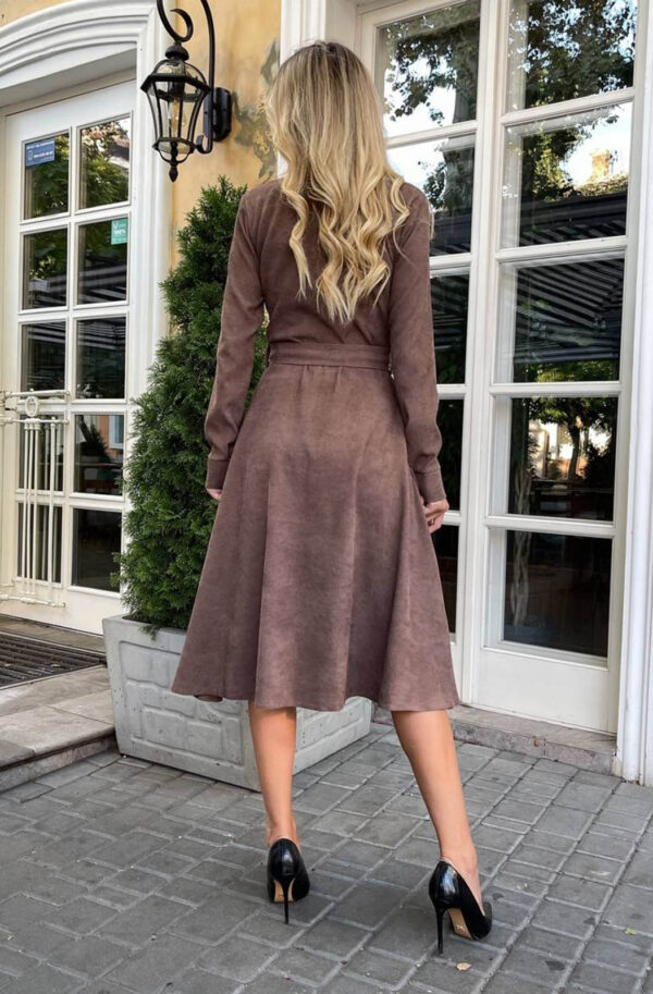 Вельветова сукня-сорочка коричнева | 72080
