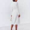 Трикотажна сукня-футляр молочна із розрізом | 72400 Трикотажна сукня-футляр молочна із розрізом | 72400