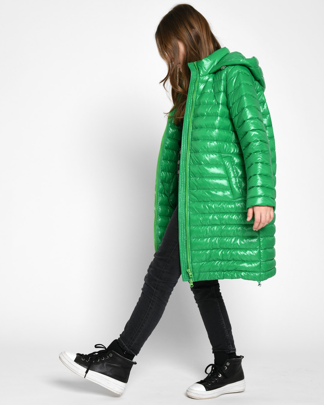 Дитяча демісезонна куртка стьобана зелена | 71935 Дитяча демісезонна куртка стьобана зелена | 71935