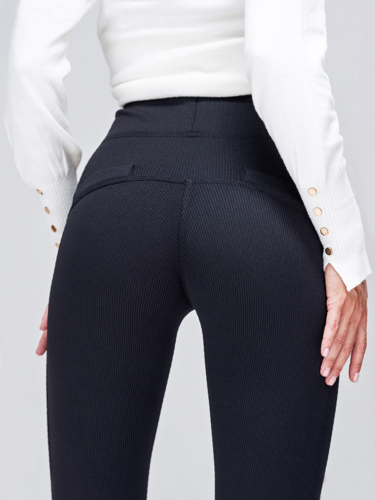 Утеплені лосини з начосом чорні | 72458