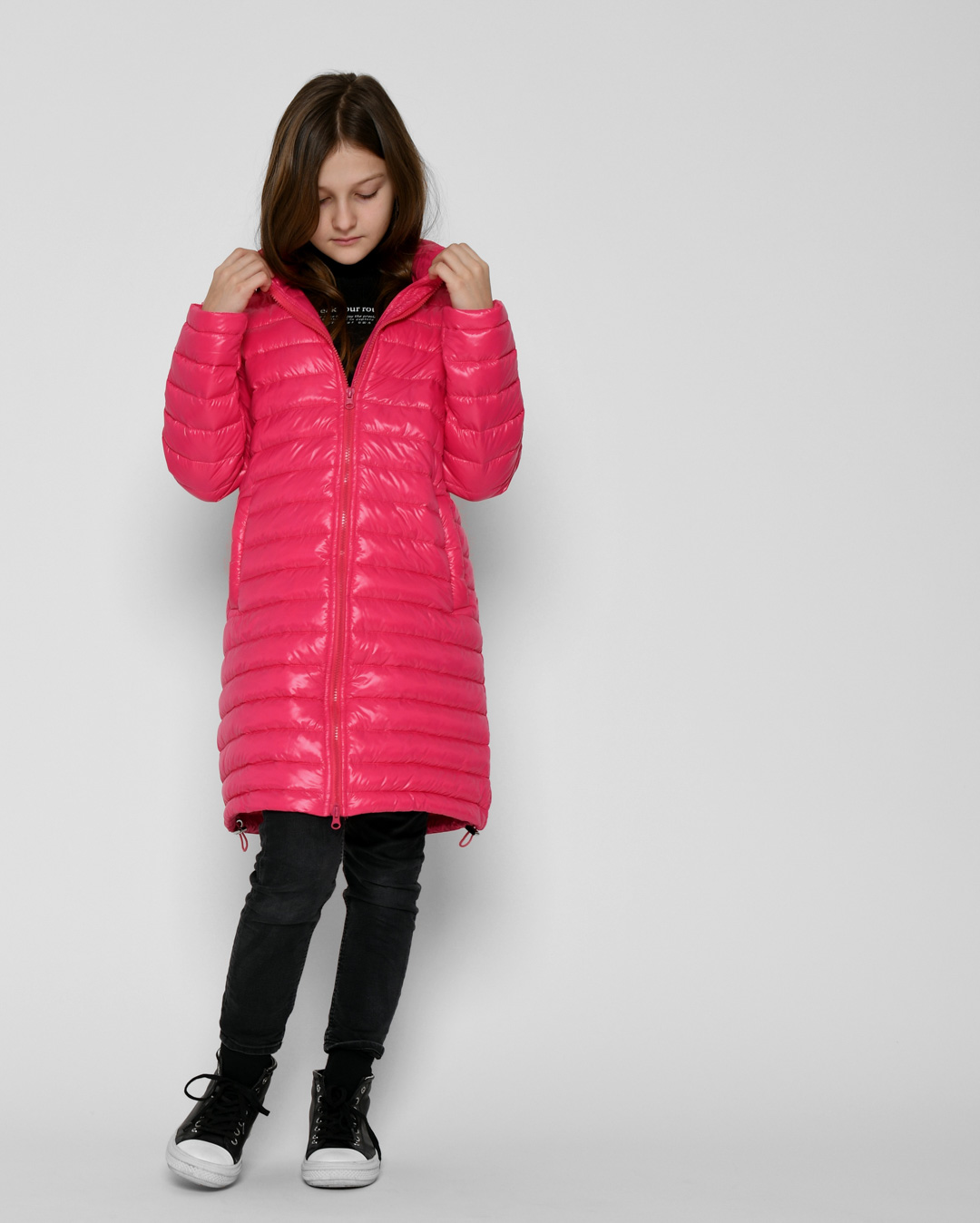 Дитяча демісезонна куртка стьобана малинова | 71981