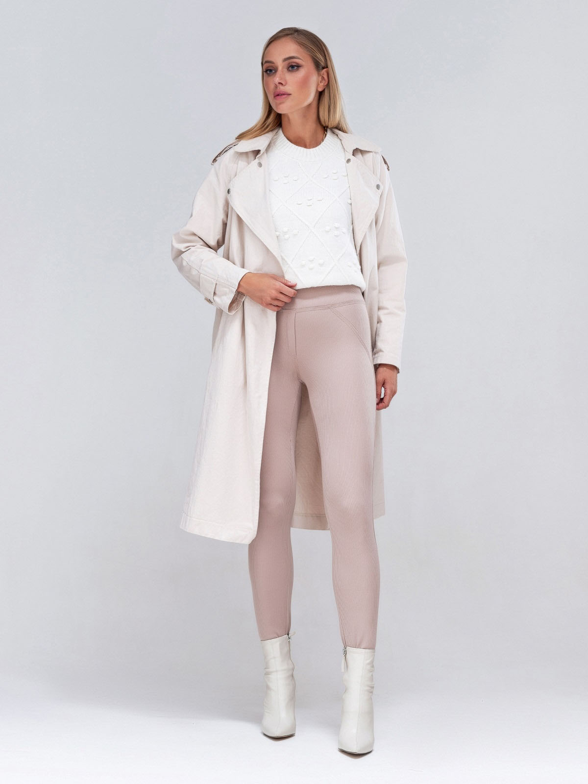 Утеплені лосини з начосом бежеві | 72471