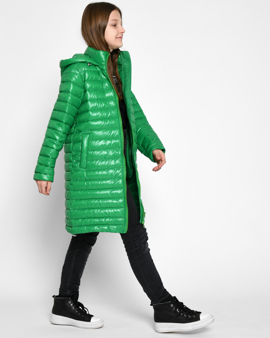 Дитяча демісезонна куртка стьобана зелена | 71935 Дитяча демісезонна куртка стьобана зелена | 71935