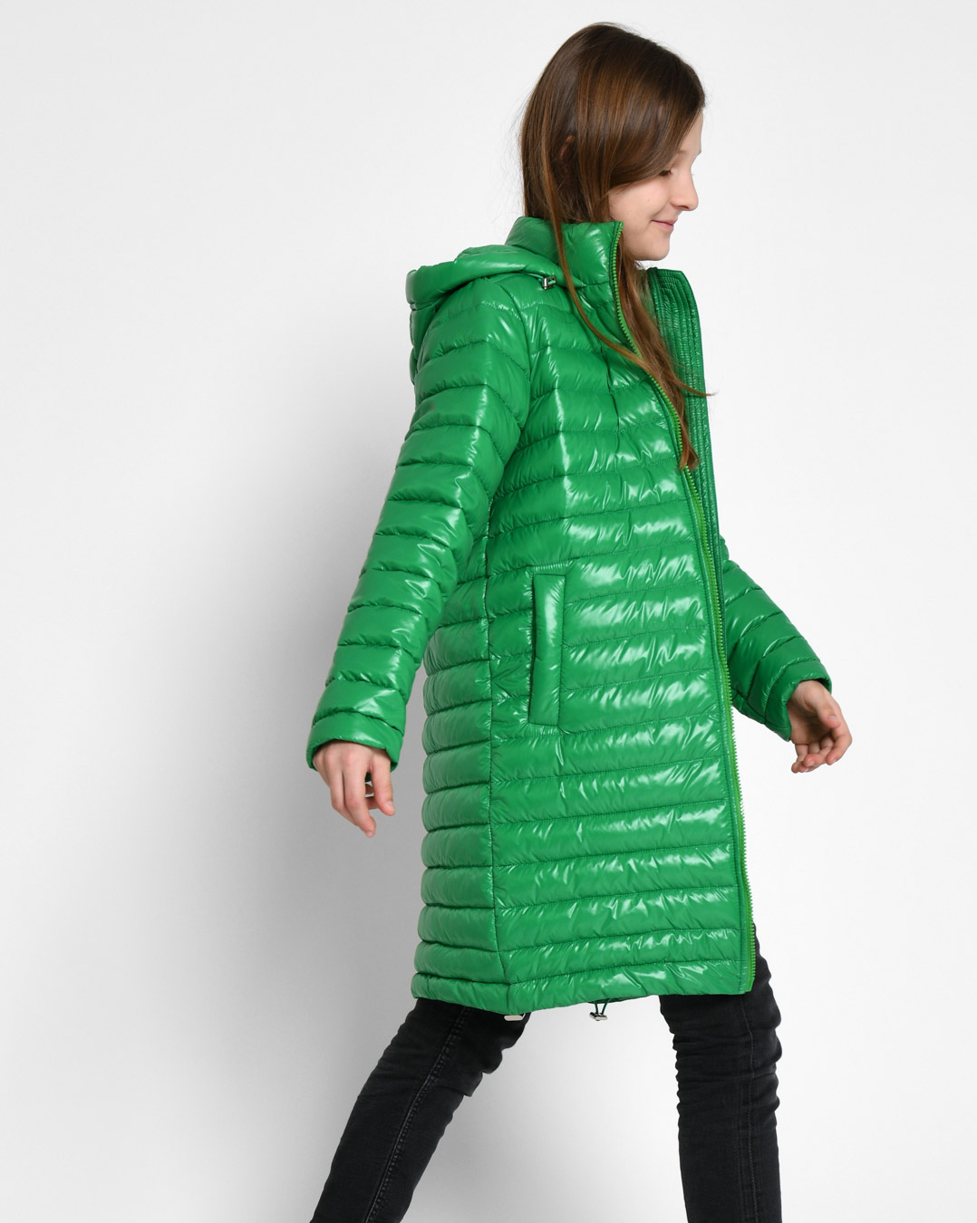 Дитяча демісезонна куртка стьобана зелена | 71935 Дитяча демісезонна куртка стьобана зелена | 71935