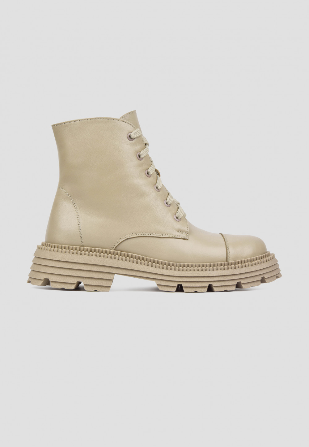 Бежеві шкіряні черевики демісезонні | 73024 Бежеві шкіряні черевики демісезонні | 73024