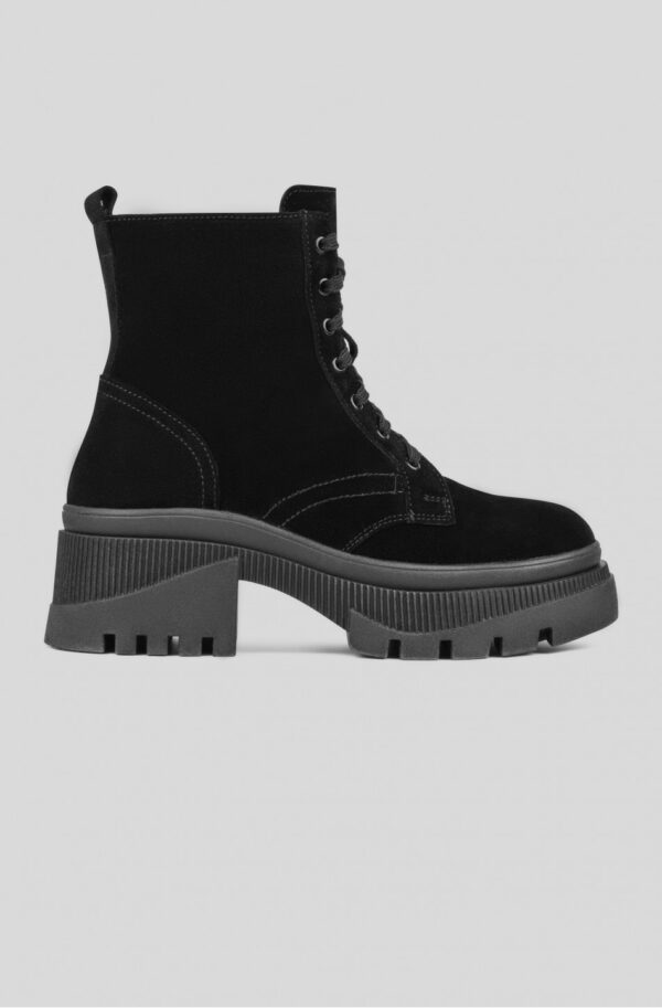 Чорні замшеві черевики на масивній підошві | 73039