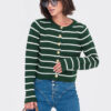 Кофта темно-зелена у смужку | 72912