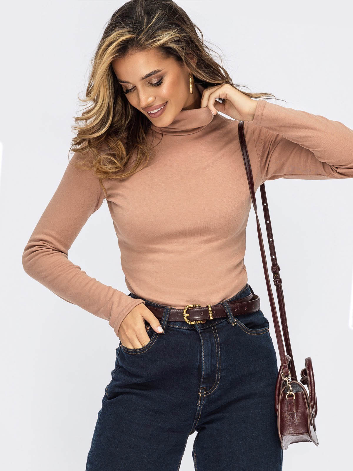 Гольф бежевий з м'якого трикотажу | 72904 Гольф бежевий з м'якого трикотажу | 72904