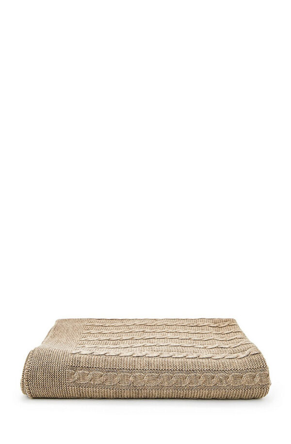 Плед двосторонній темно-бежевий 180х130 | 73090