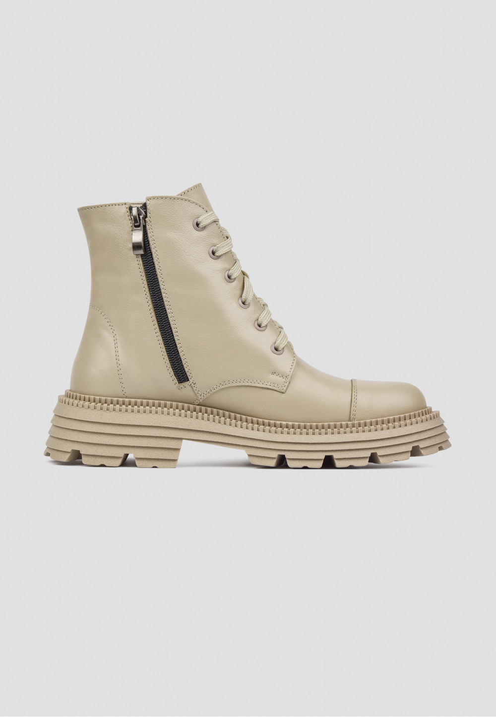 Бежеві шкіряні черевики демісезонні | 73024 Бежеві шкіряні черевики демісезонні | 73024