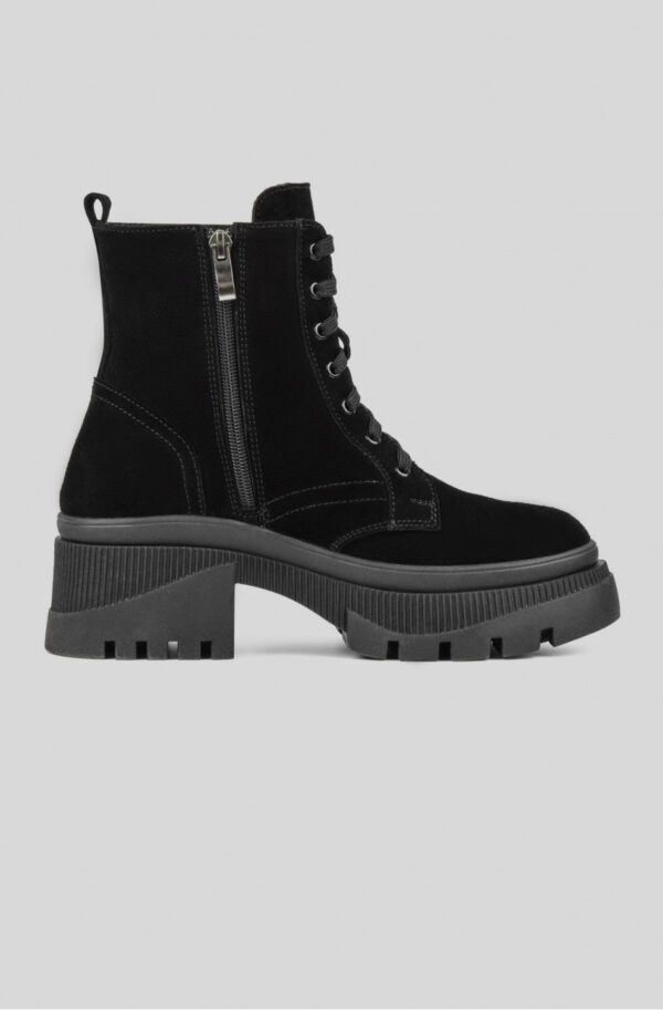 Чорні замшеві черевики на масивній підошві | 73039