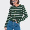 Кофта темно-зелена у смужку | 72912