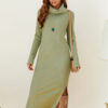 Тепла сукня хакі з додаванням вовни | 72630 Тепла сукня хакі з додаванням вовни | 72630