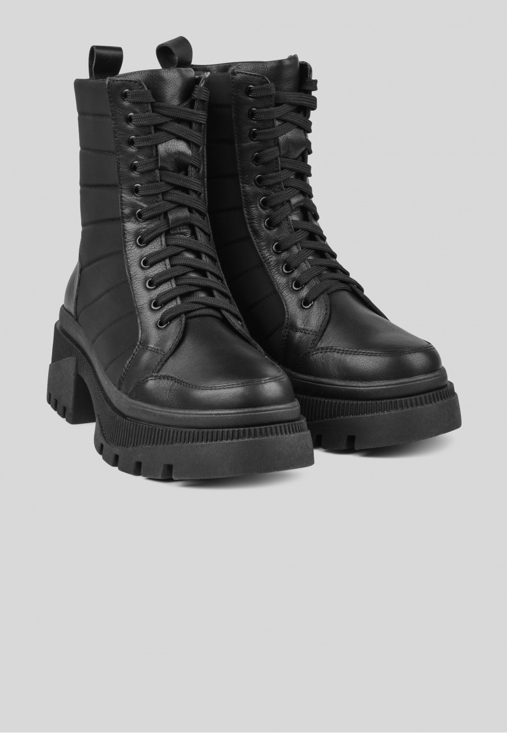 Чорні черевики на масивній підошві | 73012 Чорні черевики на масивній підошві | 73012