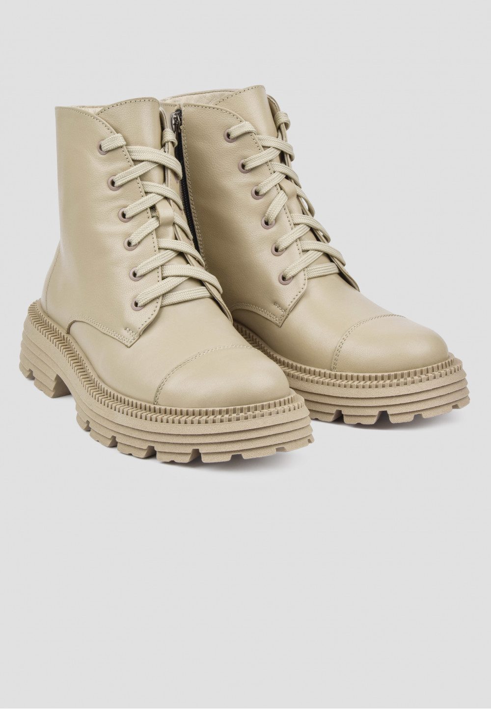 Бежеві шкіряні черевики демісезонні | 73024 Бежеві шкіряні черевики демісезонні | 73024