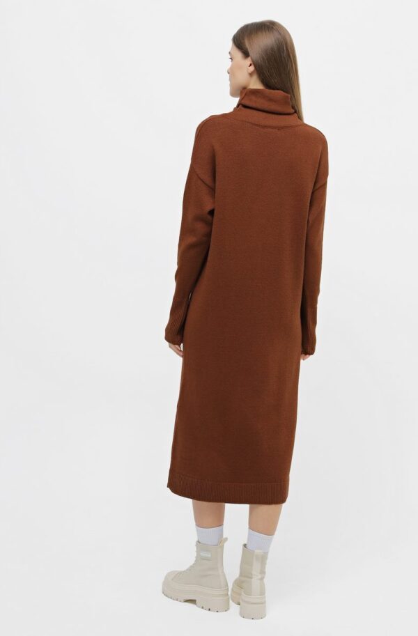 В'язана сукня теракотова з коміром-хомутом | 73079
