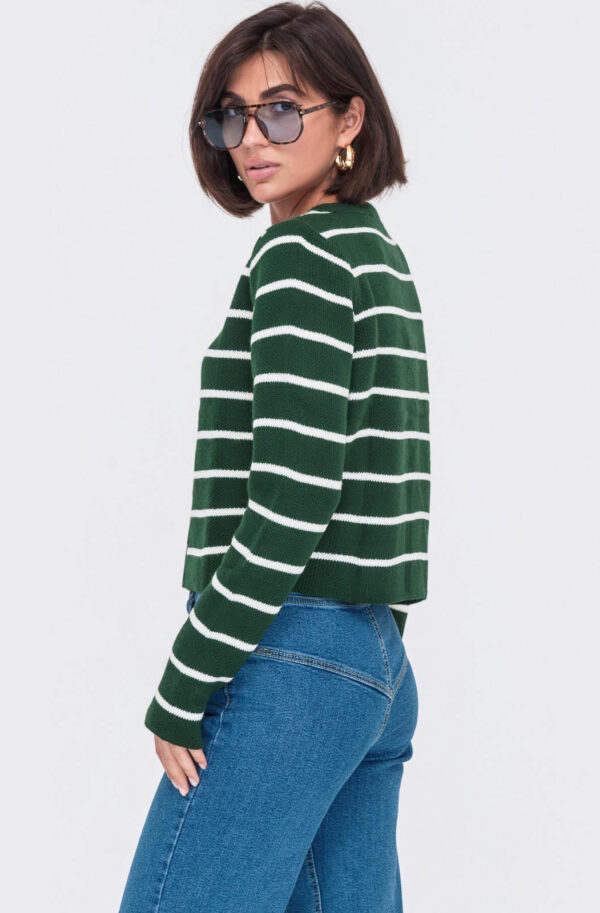 Кофта темно-зелена у смужку | 72912