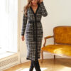 Трикотажна вовняна сукня чорна в клітинку | 73425