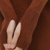 В'язана сукня теракотова з коміром-хомутом | 73079 В'язана сукня теракотова з коміром-хомутом | 73079