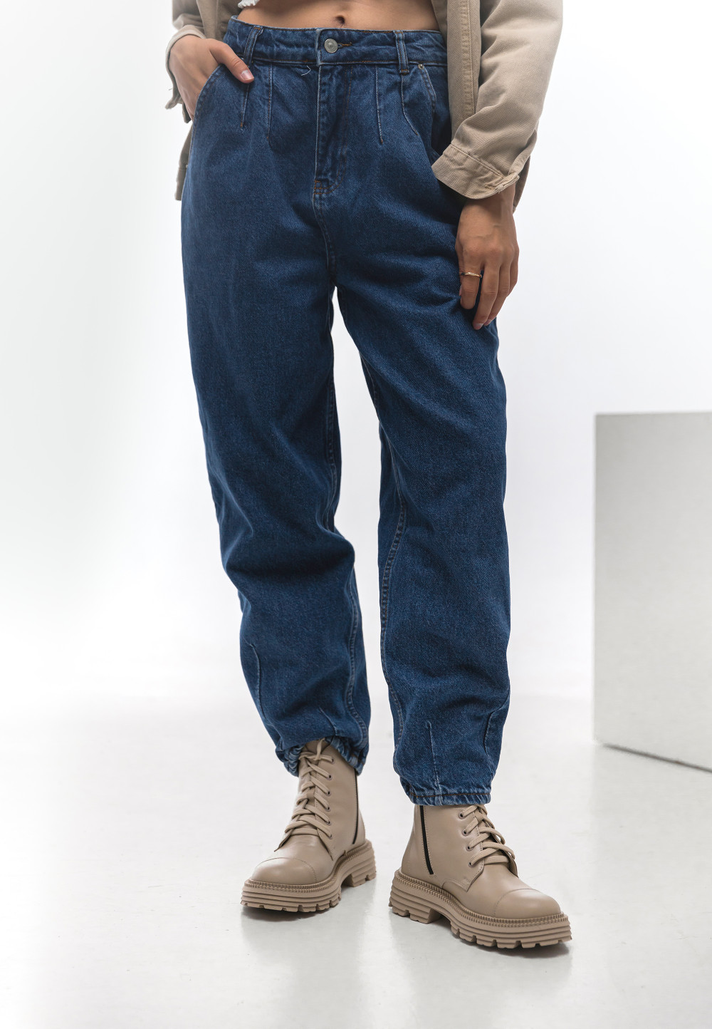 Бежеві шкіряні черевики демісезонні | 73024 Бежеві шкіряні черевики демісезонні | 73024