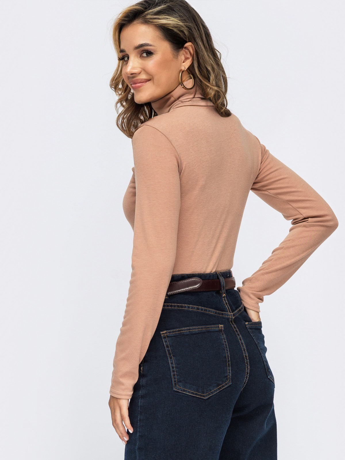 Гольф бежевий з м'якого трикотажу | 72904 Гольф бежевий з м'якого трикотажу | 72904